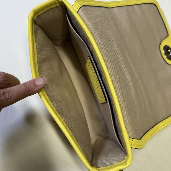 Coach Legacy Leather Yellow Pink Penny Crossbody Purse 19914 Tassel Dinky - Picture 10 of 10